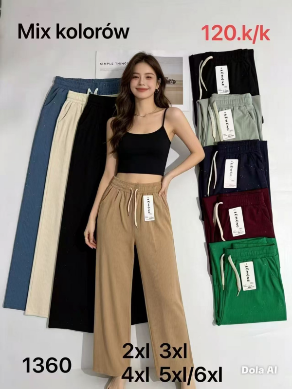 Spodnie duże rozmiary damskie Roz 2XL-6XL, Mix Kolor Paczka 12 szt